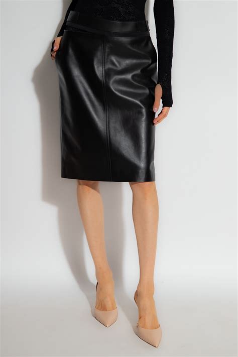 fendi leather skirt high waisted|Fendi short skirt.